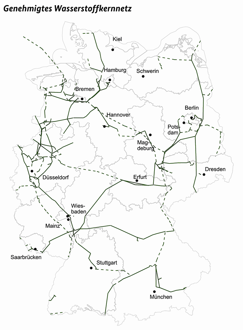 Wasserstoffkernnetz Karte Bundesnetzagentur